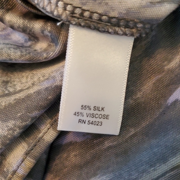 Banana Republic Midi Wrap Dress, Gray Sleeveless Silk Blend V-Neck Sz XS - Picture 6 of 7